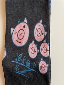 CJH Socken Schweinchen Schwarz Größe 42-46